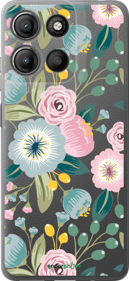 Силиконовый чехол Цветочные обои v2 для Motorola Moto G15 Power - 5602u-4044 изображение 