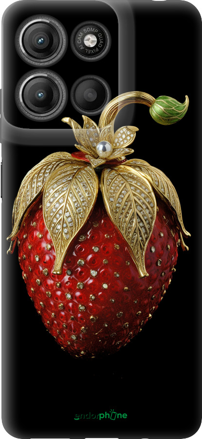 Силиконовый чехол Клубника v3 для Motorola Moto G15 Power - 5638u-4044 изображение 