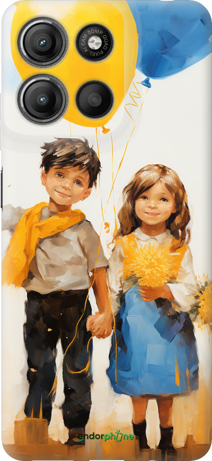 Силиконовый чехол Дети с шариками для Motorola Moto G15 Power - 5659u-4044 изображение 