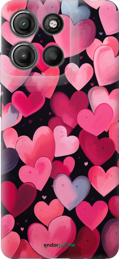Силиконовый чехол Сердечки 4 для Motorola Moto G15 Power - 5662u-4044 изображение 