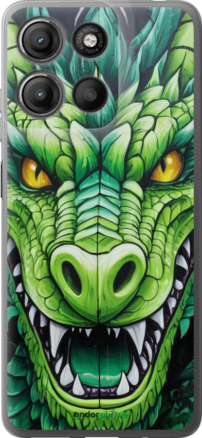 Силиконовый чехол Зелёный дракон для Motorola Moto G15 Power - 5816u-4044 изображение 