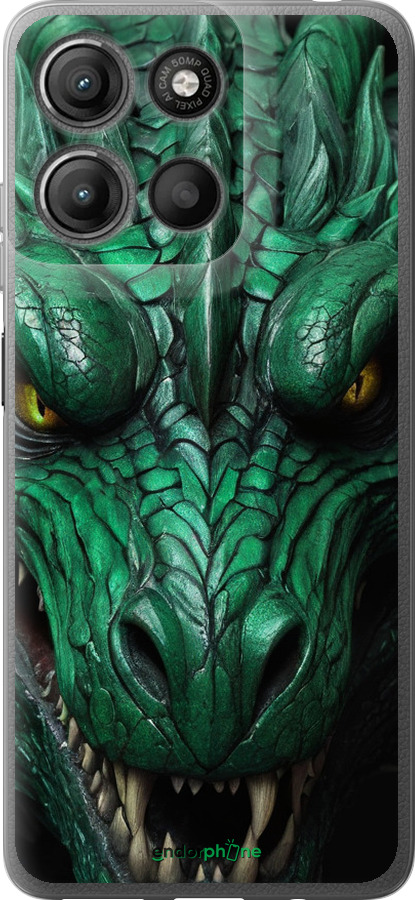 Силиконовый чехол Зелёный дракон v2 для Motorola Moto G15 Power - 5817u-4044 изображение 