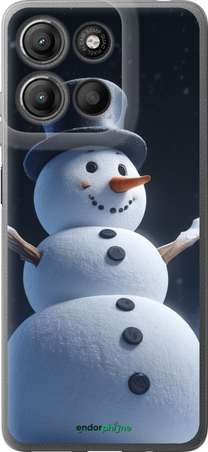 Силиконовый чехол Снеговик для Motorola Moto G15 Power - 5826u-4044 изображение 