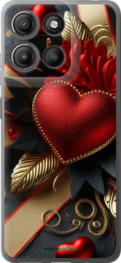 Силиконовый чехол Сердечки v2 для Motorola Moto G15 Power - 5832u-4044 изображение 