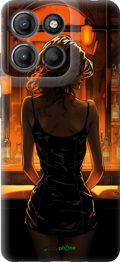 Силиконовый чехол Чехол для телефона Девушка в баре для Motorola Moto G15 Power - 5947u-4044 изображение 