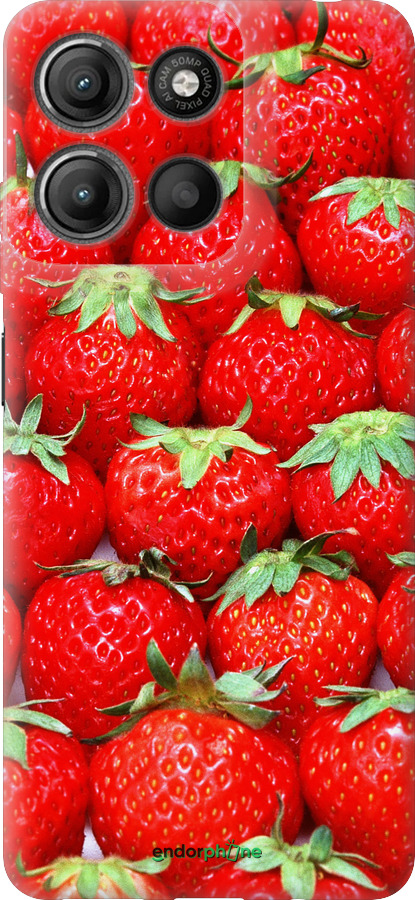 Силиконовый чехол Клубника для Motorola Moto G15 Power - 6020u-4044 изображение 