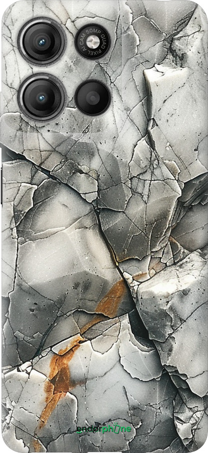 Силиконовый чехол Серый мрамор для Motorola Moto G15 Power - 6041u-4044 изображение 