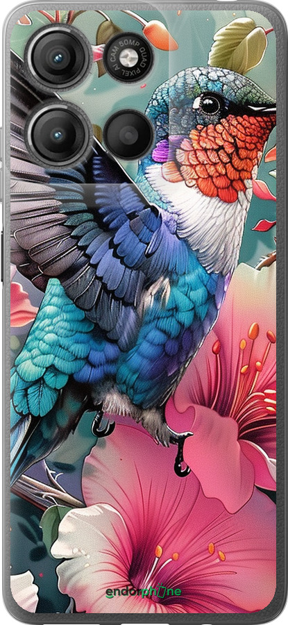Силиконовый чехол Сказочная колибри для Motorola Moto G15 Power - 6051u-4044 изображение 