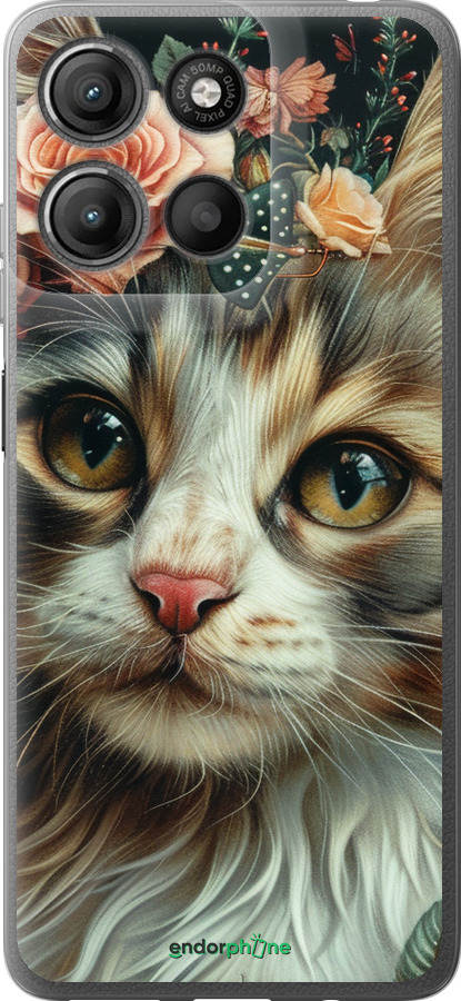 Силиконовый чехол Cats and flowers для Motorola Moto G15 Power - 6069u-4044 изображение 