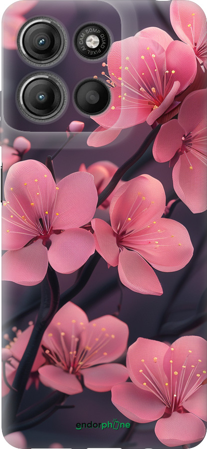 Силіконовий чехол Пурпурова сакура для Motorola Moto G15 Power - 6075u-4044 изображение 