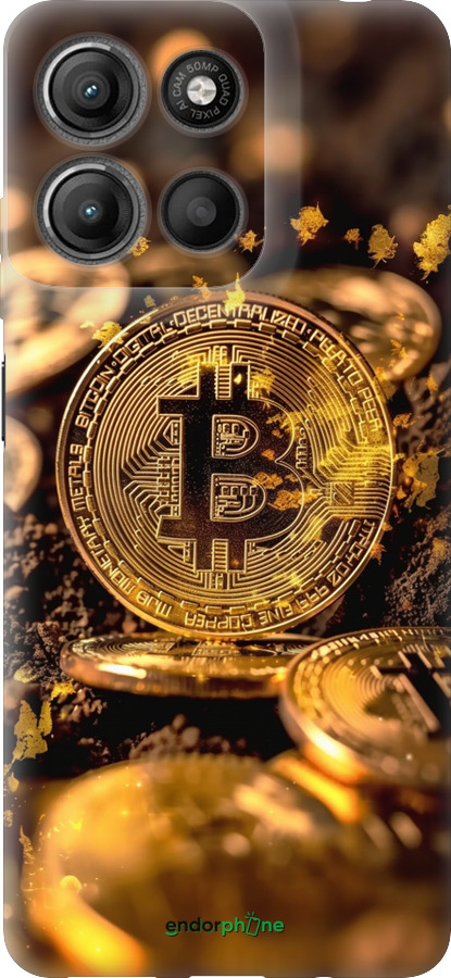 Силіконовий чехол Золота лихоманка біткойна для Motorola Moto G15 Power - 6089u-4044 изображение 