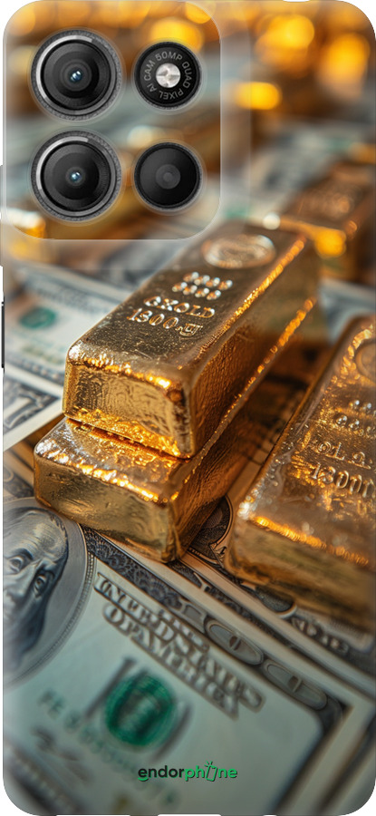 Силіконовий чехол Злитки та долари для Motorola Moto G15 Power - 6105u-4044 изображение 