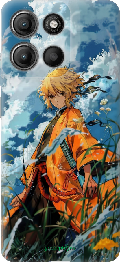 Силиконовый чехол Zenitsu Agatsuma для Motorola Moto G15 Power - 6117u-4044 изображение 