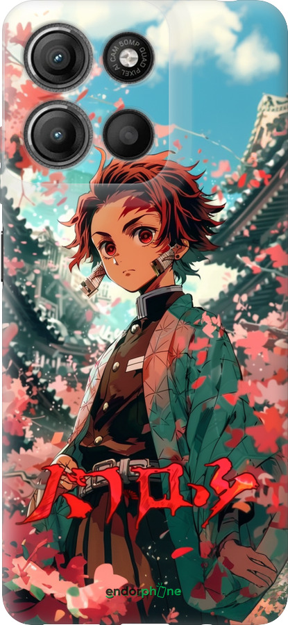 Силиконовый чехол Tanjiro Kamado для Motorola Moto G15 Power - 6132u-4044 изображение 