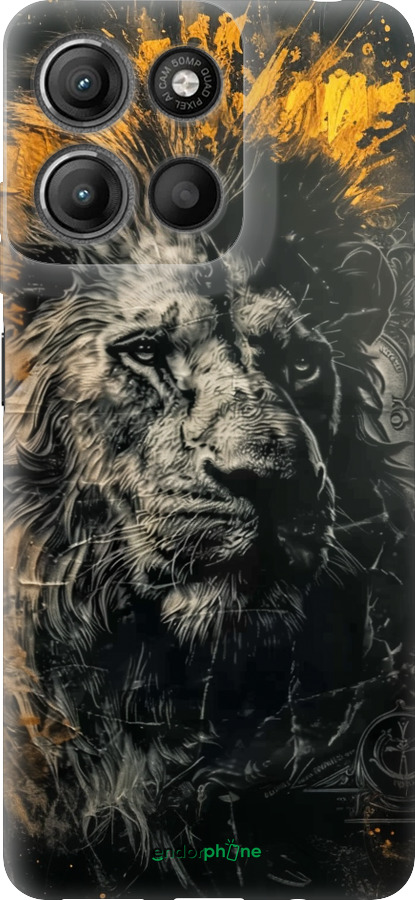 Силіконовий чехол Лев у золотих фарбах для Motorola Moto G15 Power - 6155u-4044 изображение 