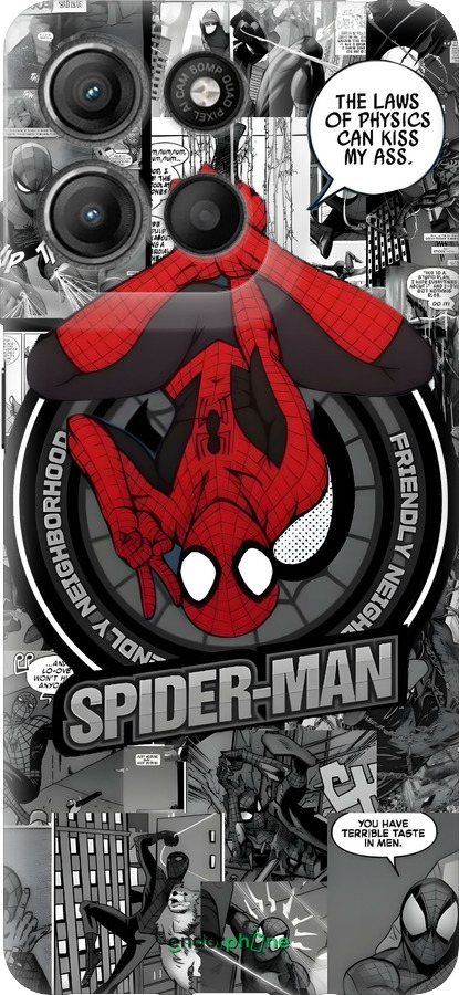 Силиконовый чехол Человек паук для Motorola Moto G15 Power - 6279u-4044 изображение 