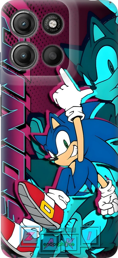 Силиконовый чехол Соник для Motorola Moto G15 Power - 6284u-4044 изображение 