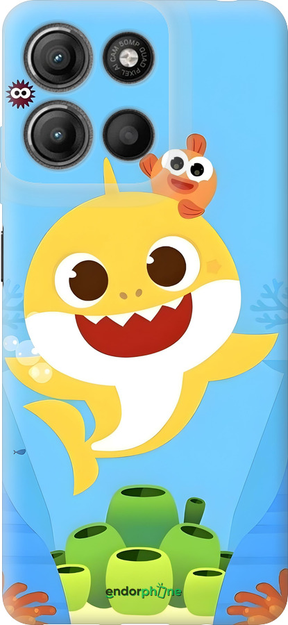 Силиконовый чехол Бейби Шарк для Motorola Moto G15 Power - 6303u-4044 изображение 