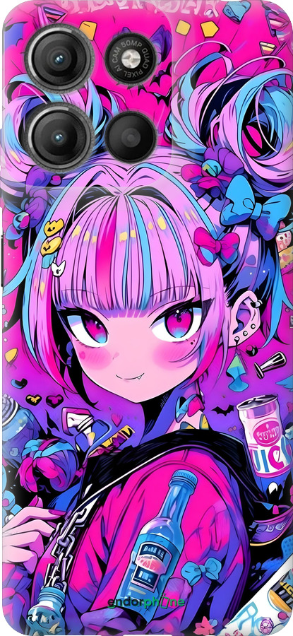 Силиконовый чехол Аниме милаха для Motorola Moto G15 Power - 6314u-4044 изображение 