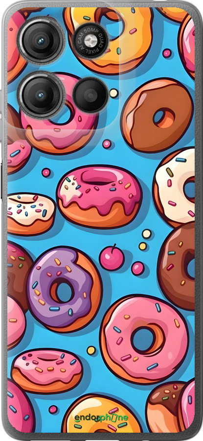 Силиконовый чехол Пончики для Motorola Moto G15 Power - 6318u-4044 изображение 