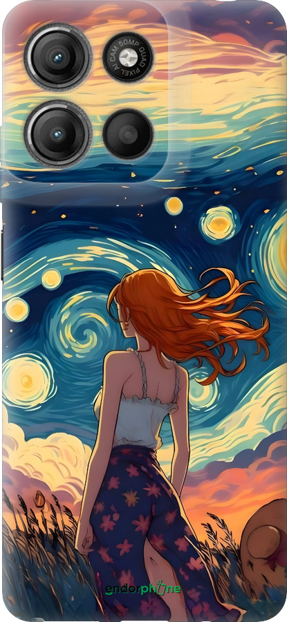 Силиконовый чехол Девушка Арт для Motorola Moto G15 Power - 6325u-4044 изображение 