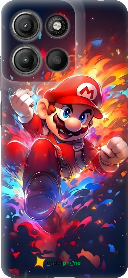 Силиконовый чехол Супер Марио для Motorola Moto G15 Power - 6342u-4044 изображение 