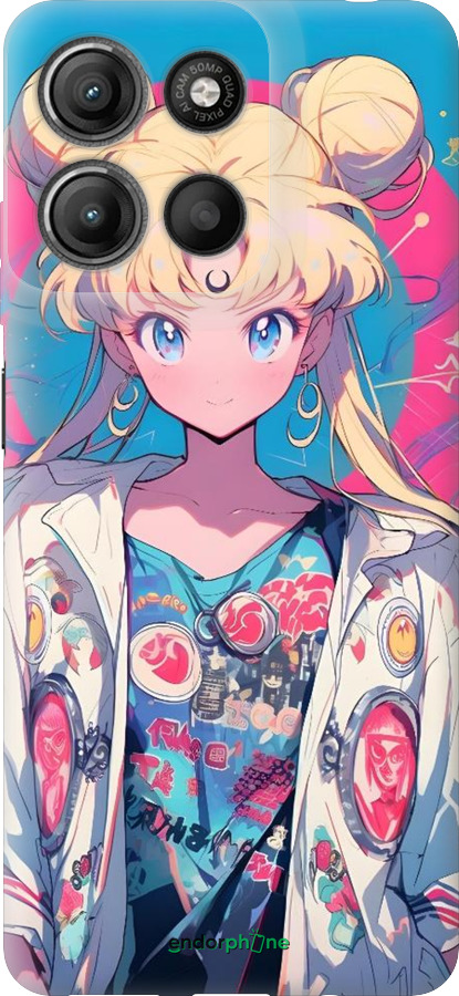 Силиконовый чехол Сейлор Мун 2 для Motorola Moto G15 Power - 6351u-4044 изображение 