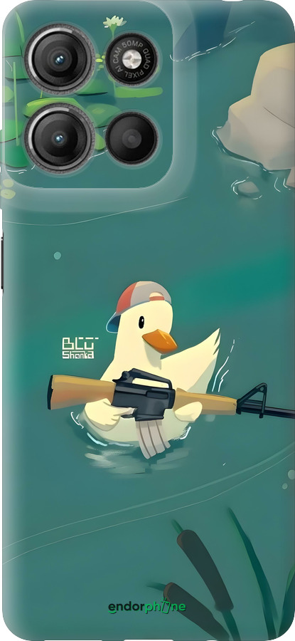 Силиконовый чехол Уточка с автоматом для Motorola Moto G15 Power - 6356u-4044 изображение 