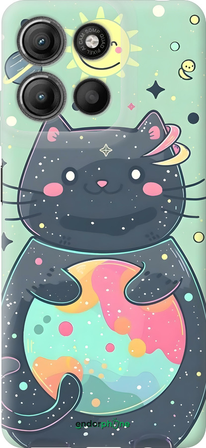 Силиконовый чехол Милый котик для Motorola Moto G15 Power - 6364u-4044 изображение 