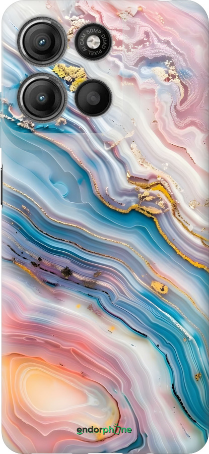 Силиконовый чехол Мрамор красивый для Motorola Moto G15 Power - 6376u-4044 изображение 