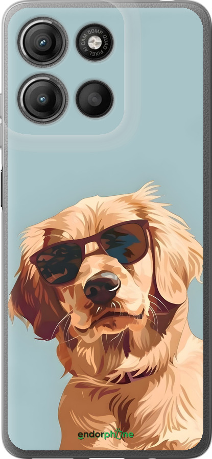 Силиконовый чехол Пес в очках для Motorola Moto G15 Power - 6381u-4044 изображение 