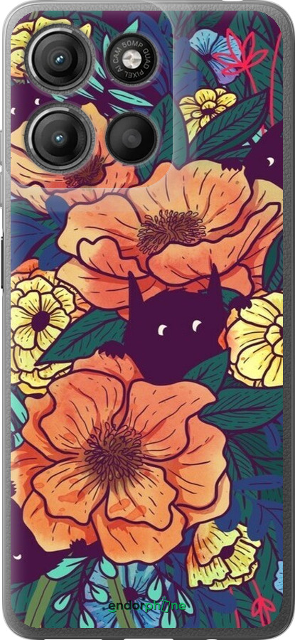 Силиконовый чехол С изображением полевых цветов для Motorola Moto G15 Power - 6419u-4044 изображение 