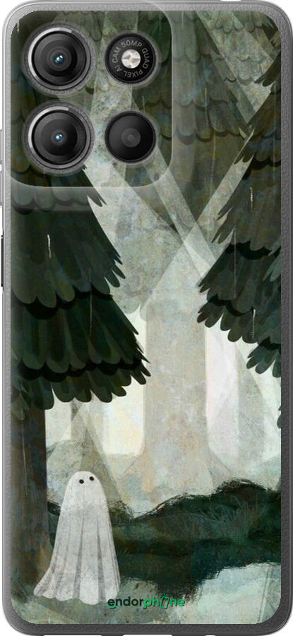 Силиконовый чехол С изображением соснового леса и привидения для Motorola Moto G15 Power - 6420u-4044 изображение 