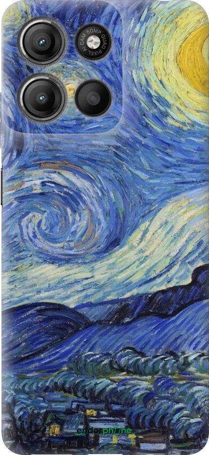 Силіконовий чехол «Зоряна ніч» Вінсента Ван Гога для Motorola Moto G15 Power - 6433u-4044 изображение 