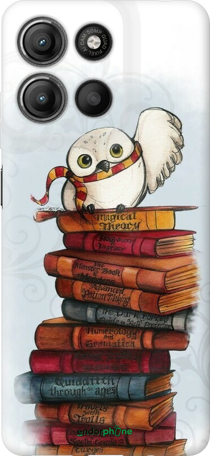 Силиконовый чехол Сова и книги для Motorola Moto G15 Power - 6436u-4044 изображение 