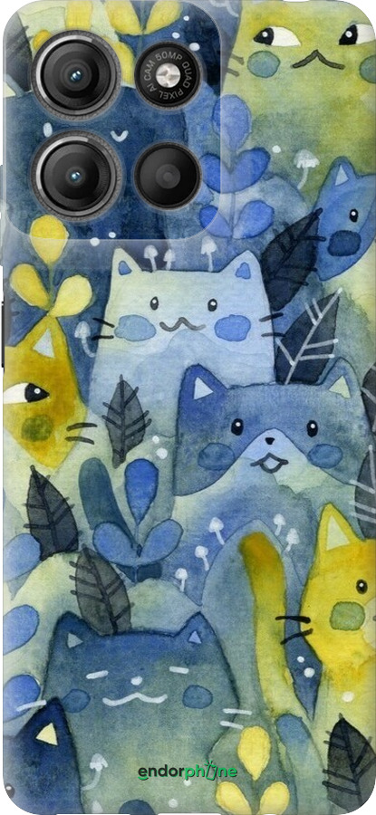 Силіконовий чехол Із зображенням котячого лісу для Motorola Moto G15 Power - 6447u-4044 изображение 