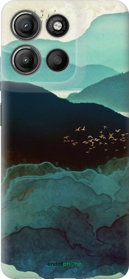 Силиконовый чехол С изображением гор Индиго для Motorola Moto G15 Power - 6484u-4044 изображение 