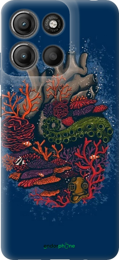 Силиконовый чехол Сердце моря для Motorola Moto G15 Power - 6506u-4044 изображение 