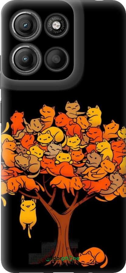 Силиконовый чехол Дерево и котики для Motorola Moto G15 Power - 6516u-4044 изображение 