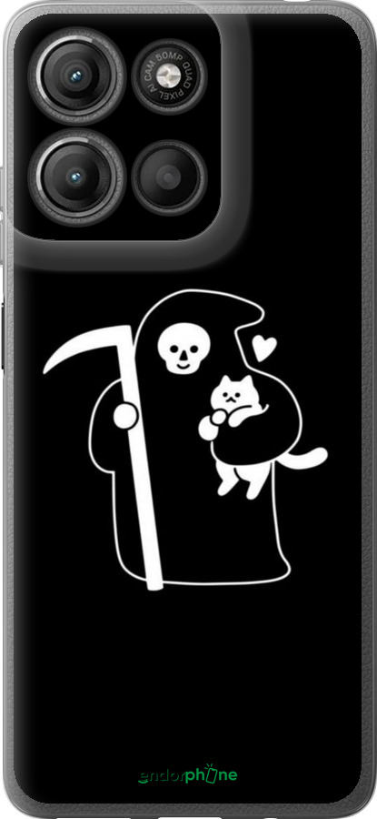 Силіконовий чехол Мінімалістичний арт: смерть та кішка для Motorola Moto G15 Power - 6529u-4044 изображение 