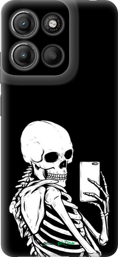 Силиконовый чехол Скелет делает Selfie для Motorola Moto G15 Power - 6535u-4044 изображение 