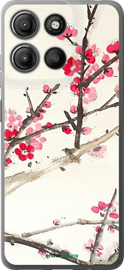 Силиконовый чехол Принт с изображением цветения сакуры для Motorola Moto G15 Power - 6545u-4044 изображение 