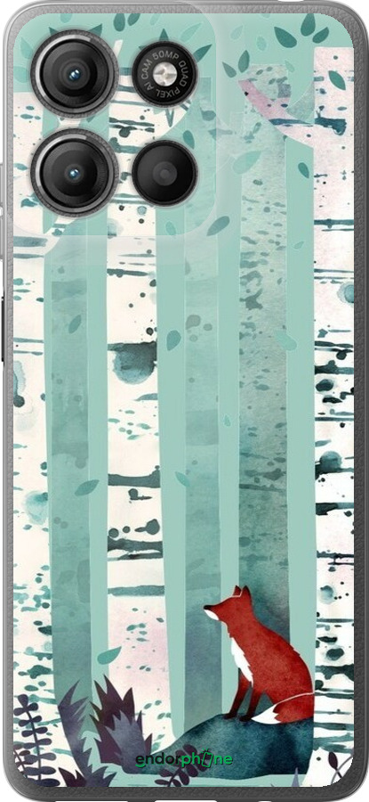 Силіконовий чехол Лис у зеленому лісі для Motorola Moto G15 Power - 6547u-4044 изображение 