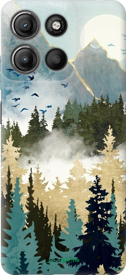 Силиконовый чехол С изображением лесного пейзажа для Motorola Moto G15 Power - 6548u-4044 изображение 