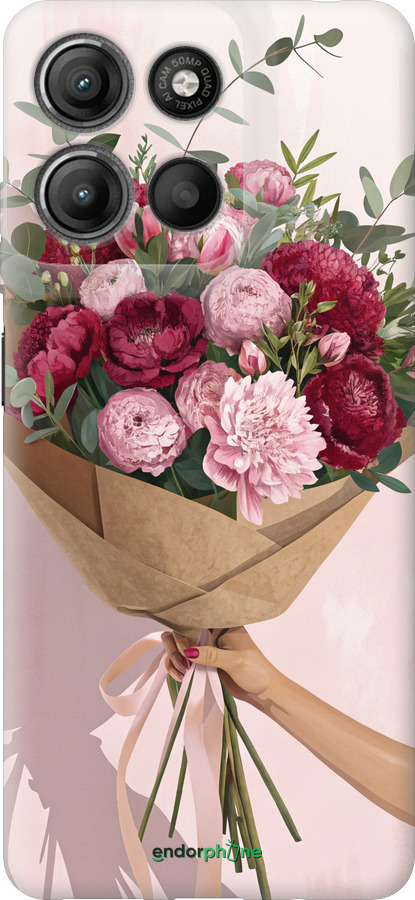 Силиконовый чехол Пионы 1 для Motorola Moto G15 Power - 6705u-4044 изображение 