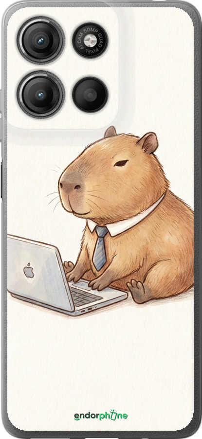 Силіконовий чехол Funny Capybara CEO Working для Motorola Moto G15 Power - 6777u-4044 изображение 