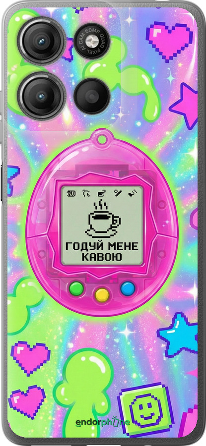 Силиконовый чехол Y2K Aesthetic Retro Pet: Годуй мене кавою для Motorola Moto G15 Power - 6784u-4044 изображение 