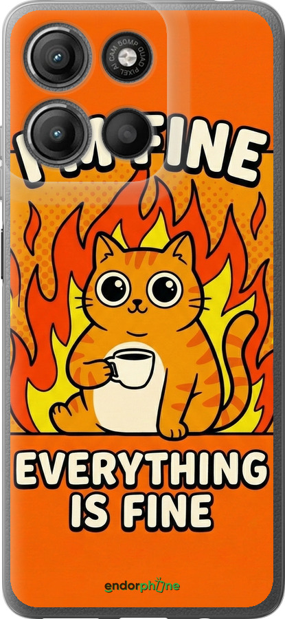 Силиконовый чехол Funny Cat для Motorola Moto G15 Power - 6786u-4044 изображение 