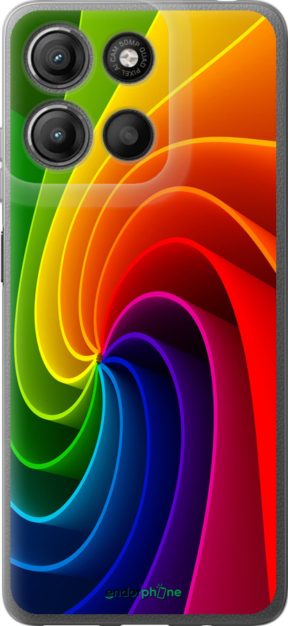 Силиконовый чехол Радужный вихрь для Motorola Moto G15 Power - 747u-4044 изображение 