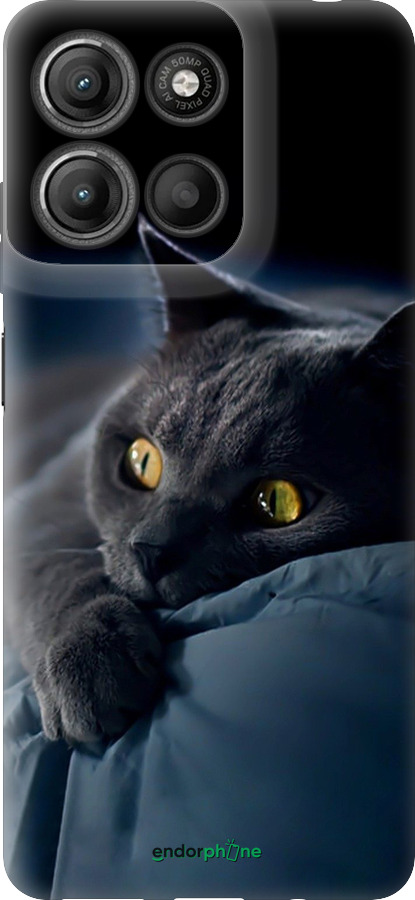 Силиконовый чехол Дымчатый кот для Motorola Moto G15 Power - 825u-4044 изображение 